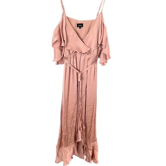 Bardot Cold Shoulder High Low Slip Dress Sz 8 - Picture 3 of 11